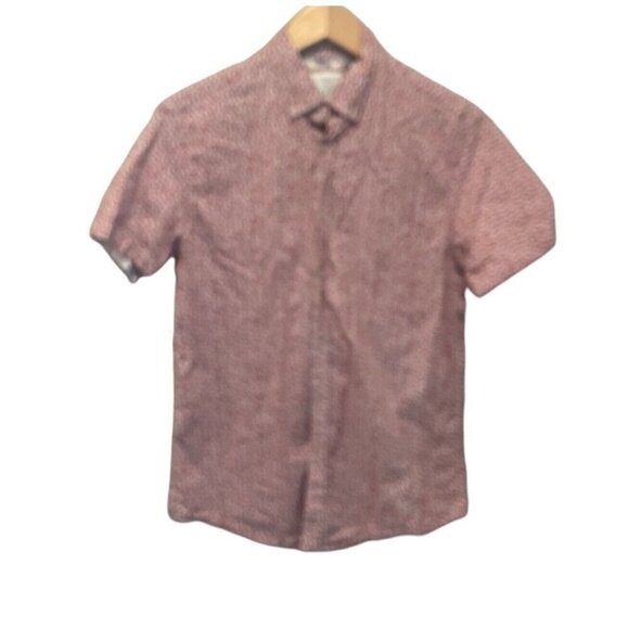 Cactus Man Ricky Singh Button-Up Shirt Men's Size S Red Floral Print Cotton SS - Picture 1 of 11